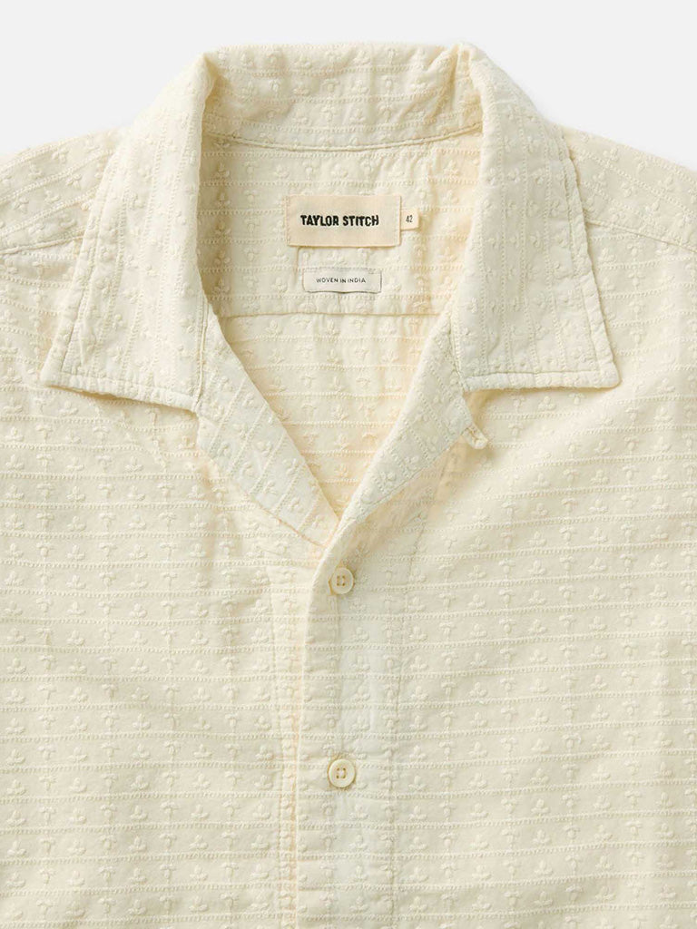 Davis Shirt- White Embroidered Stripe Taylor Stitch Shirts