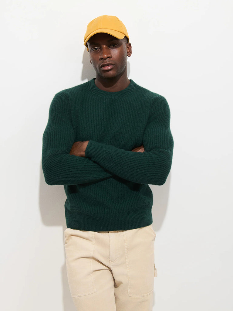 Jordan Sweater- Cypress Green Cashmere Alex Mill Sweaters