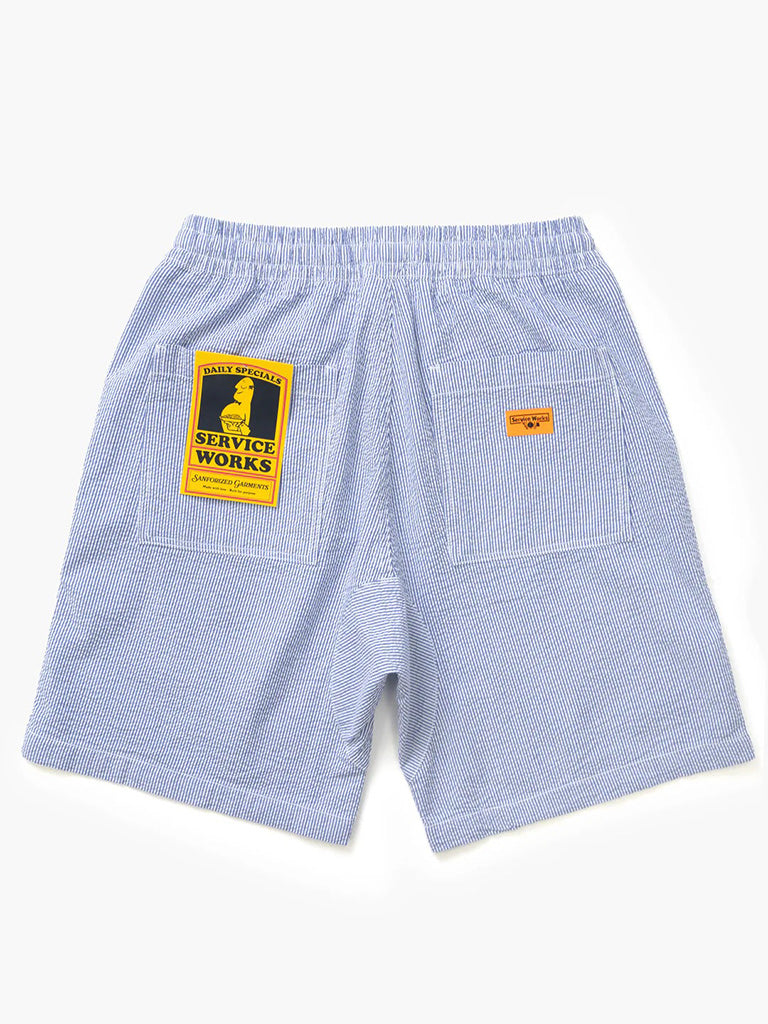 Seersucker Chef Short- Navy Stripe Service Works Shorts