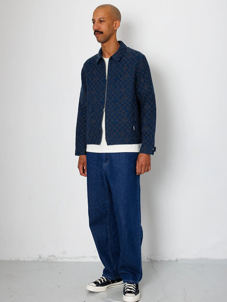 Signal Blouson- Indigo Mix Checkerboard Folk Jackets
