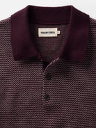 Newton Sweater Polo- Burgundy Birdseye Merino Taylor Stitch Sweaters