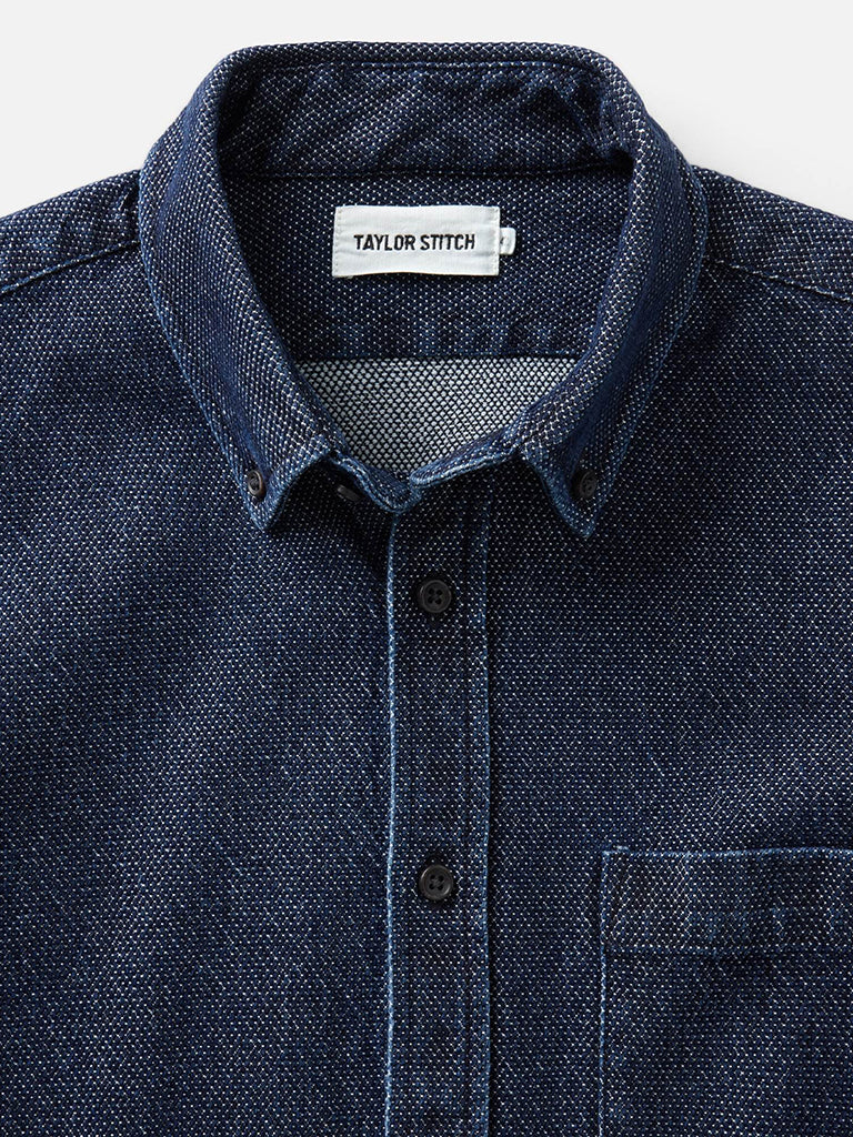 Jack Shirt- Rinsed Indigo Japanese Jacquard Dot Taylor Stitch Shirts