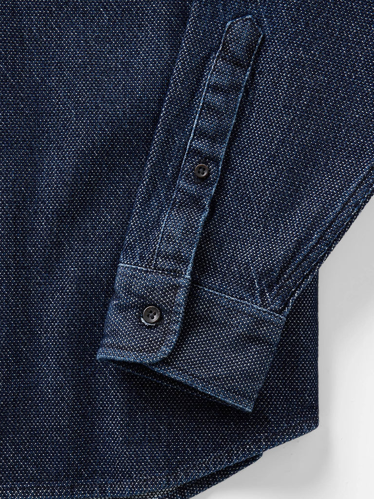 Jack Shirt- Rinsed Indigo Japanese Jacquard Dot Taylor Stitch Shirts