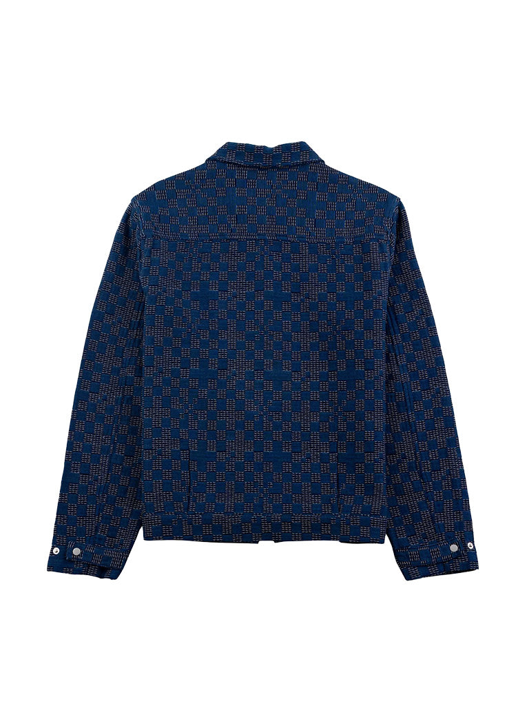 Signal Blouson- Indigo Mix Checkerboard Folk Jackets