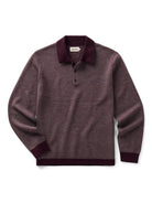 Newton Sweater Polo- Burgundy Birdseye Merino Taylor Stitch Sweaters