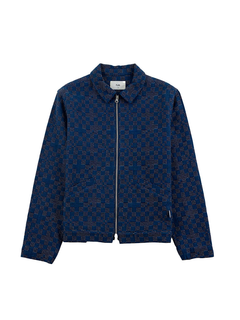 Folk | Signal Blouson- Indigo Mix Checkerboard – Eames NW