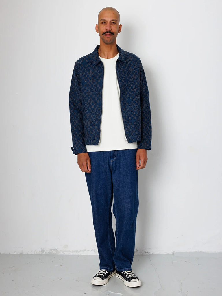 Folk | Signal Blouson- Indigo Mix Checkerboard – Eames NW