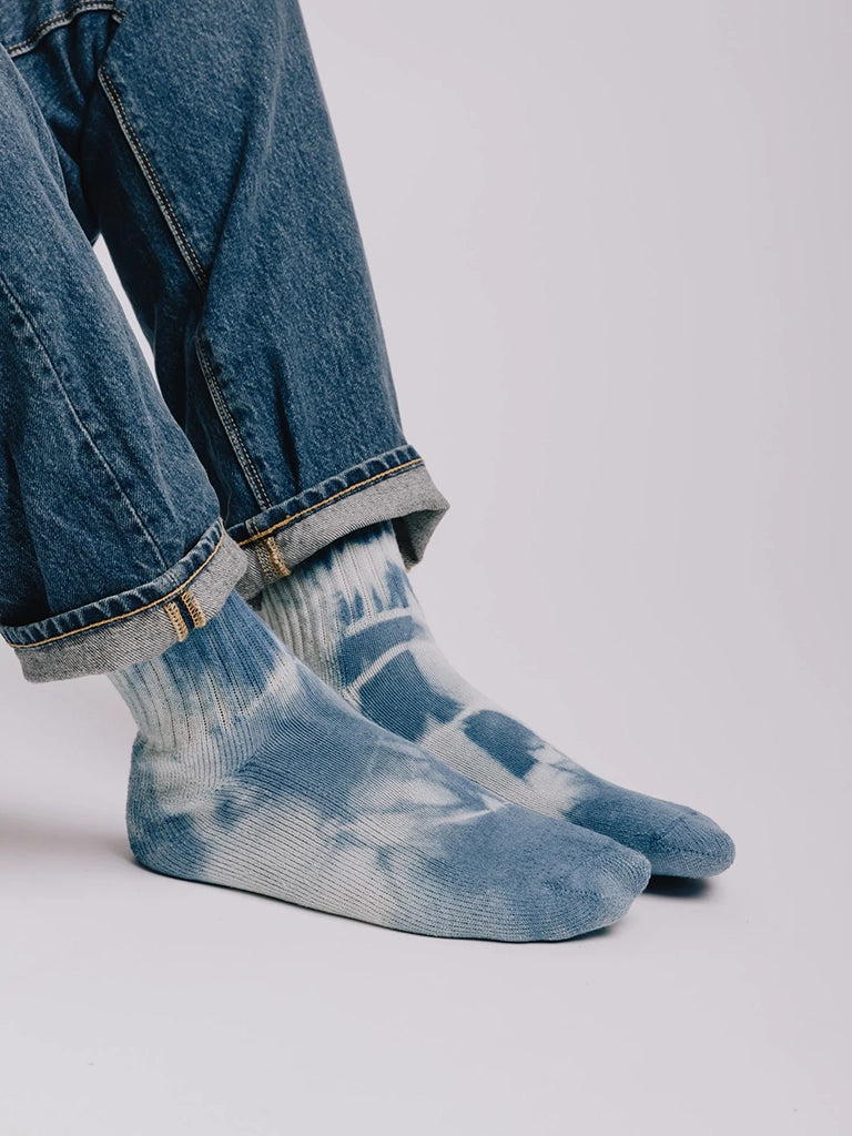 Indigo Dyed Retro Crew American Trench Socks