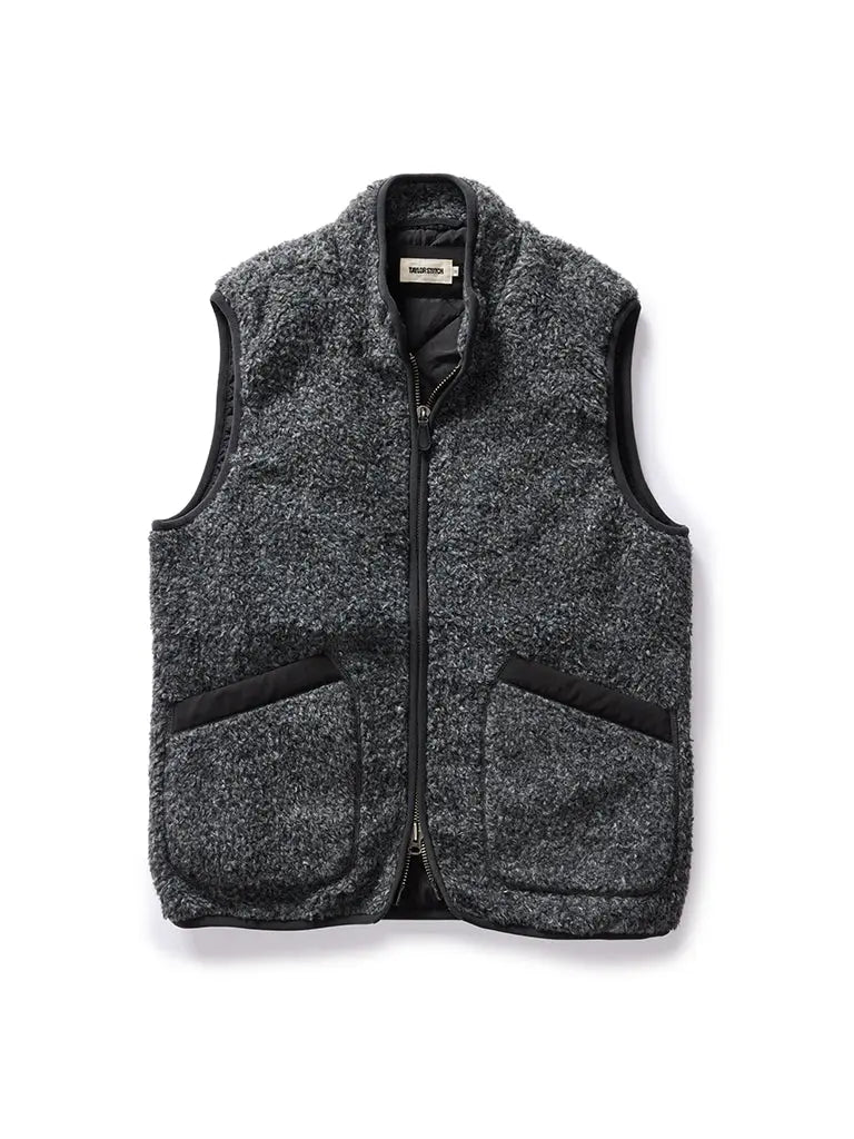 Port Vest- Coal Marl Boucle Fleece - Eames NW