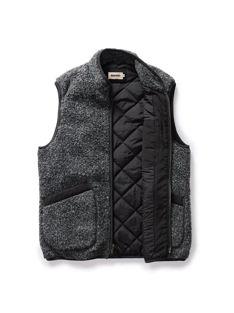 Port Vest- Coal Marl Boucle Fleece - Eames NW