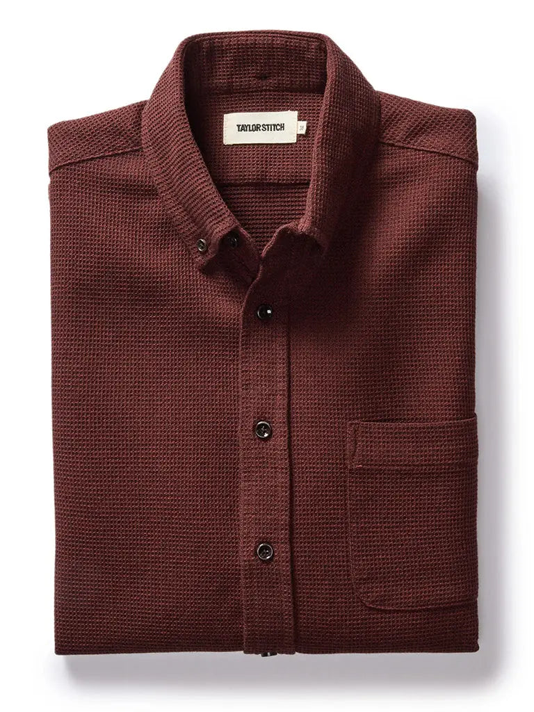 Jack Shirt- Burgundy Waffle Taylor Stitch