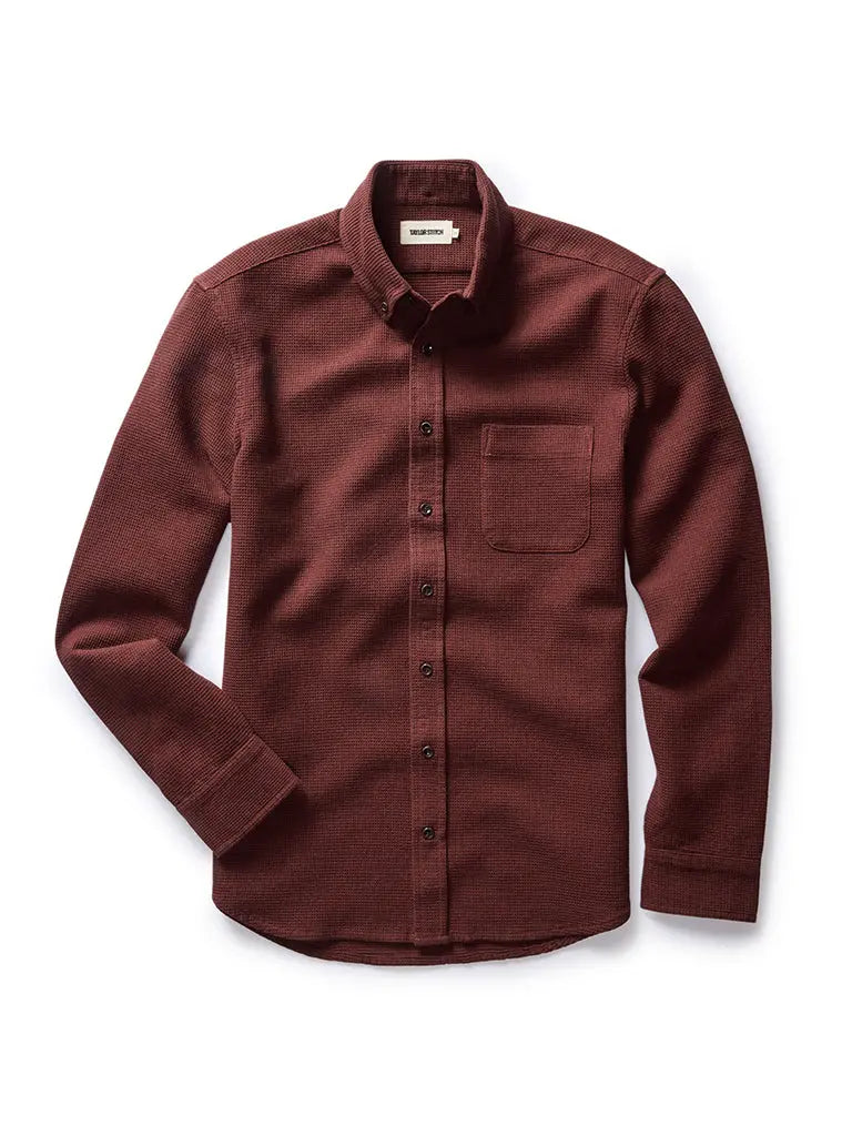 Jack Shirt- Burgundy Waffle Taylor Stitch