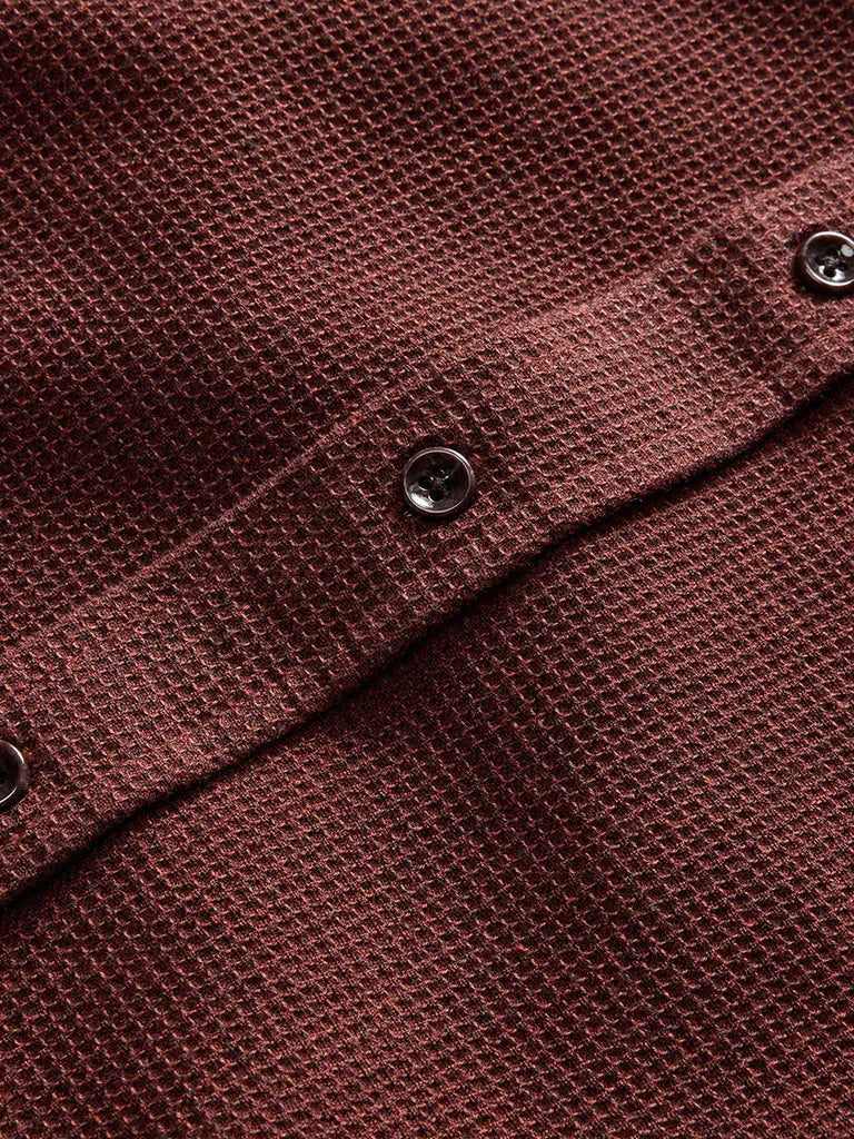 Jack Shirt- Burgundy Waffle Taylor Stitch