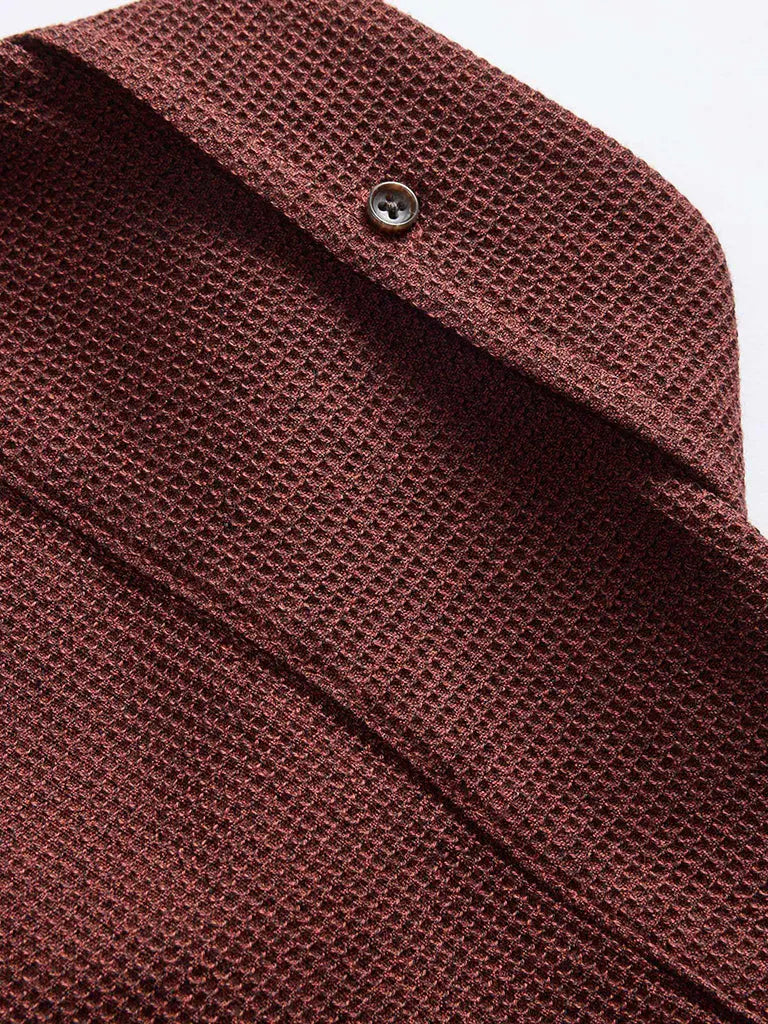 Jack Shirt- Burgundy Waffle Taylor Stitch