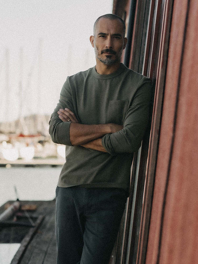 Long Sleeve Shop Tee- Army Twist Taylor Stitch Tee Shirts