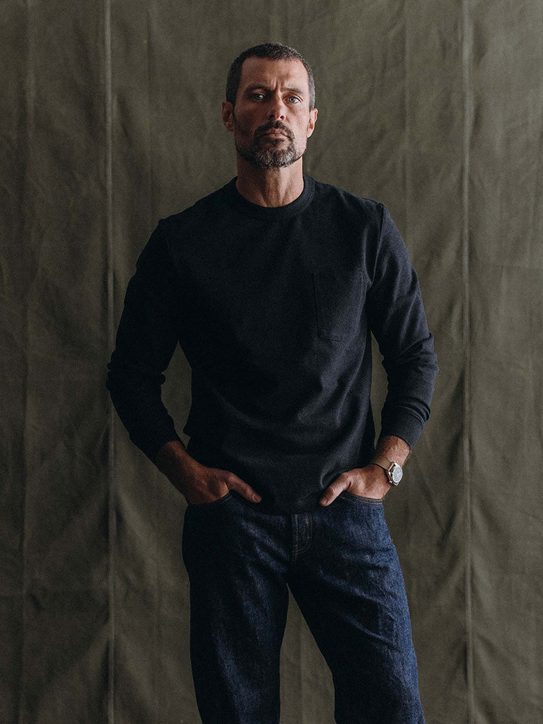 Long Sleeve Shop Tee- Coal Twist Taylor Stitch Tee Shirts