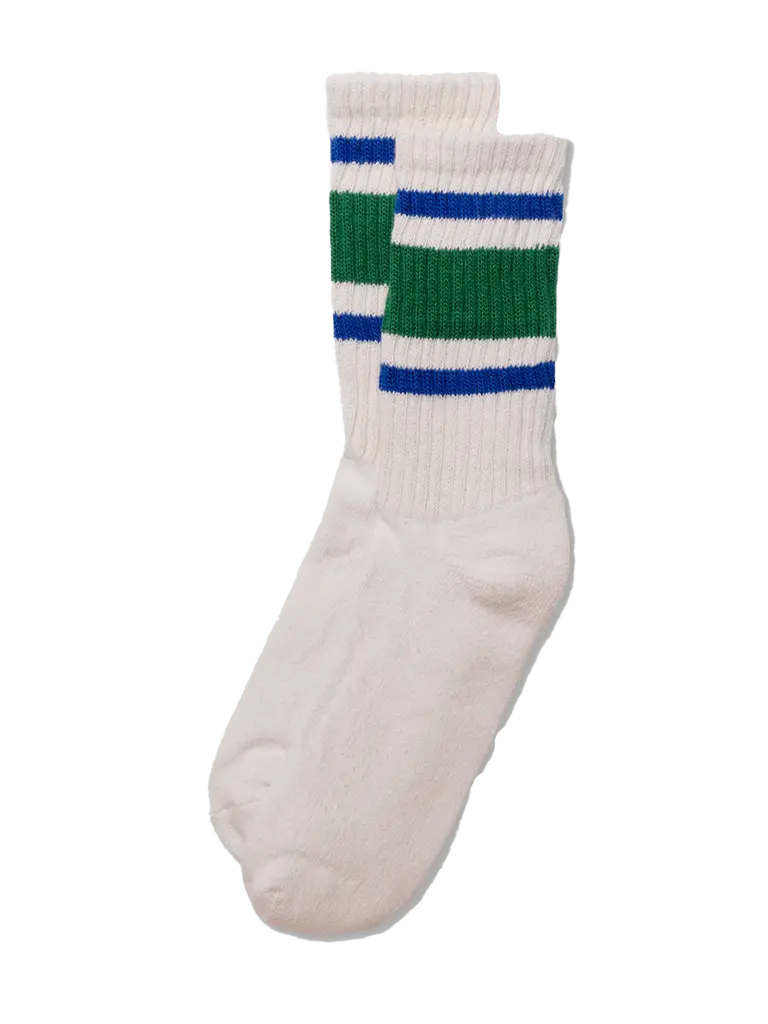 Retro Stripe Sock-Kelly Green/Royal American Trench