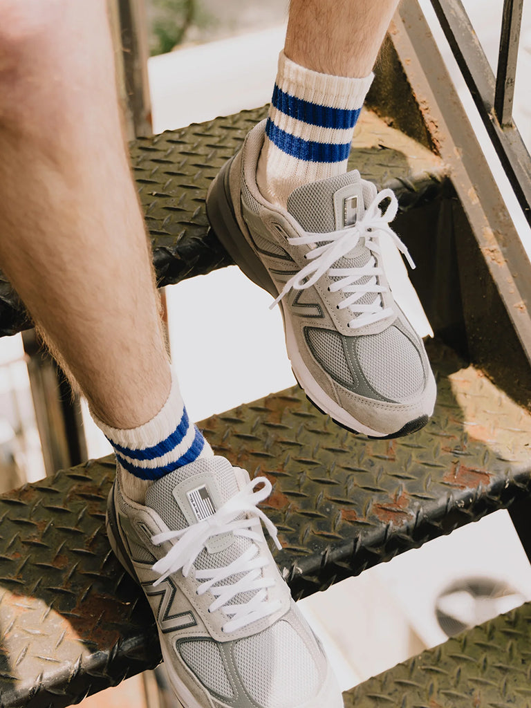 Mono Stripe Quarter Crew Sock- Royal American Trench Socks