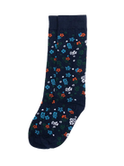 Floral Crew Sock- Navy American Trench