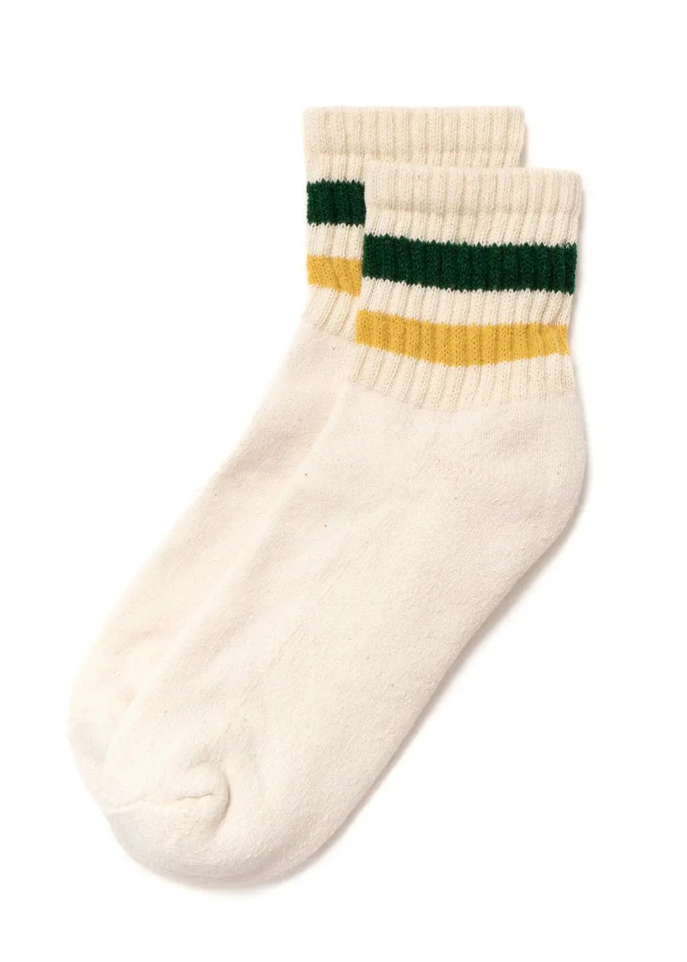 Retro Stripe Quarter Crew Sock- Hunter/Maize - Eames NW