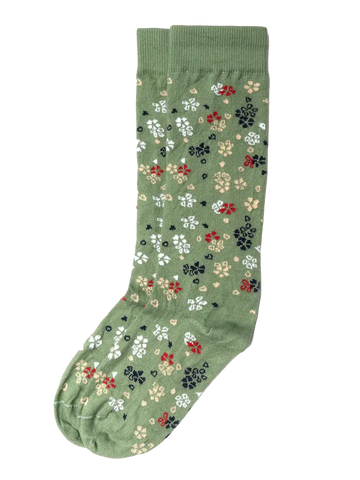 Floral Crew Sock- Sage American Trench