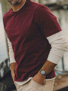 Organic Cotton Shop Tee- Dried Cherry Twist Taylor Stitch Tee Shirts