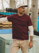 Organic Cotton Shop Tee- Dried Cherry Twist Taylor Stitch Tee Shirts