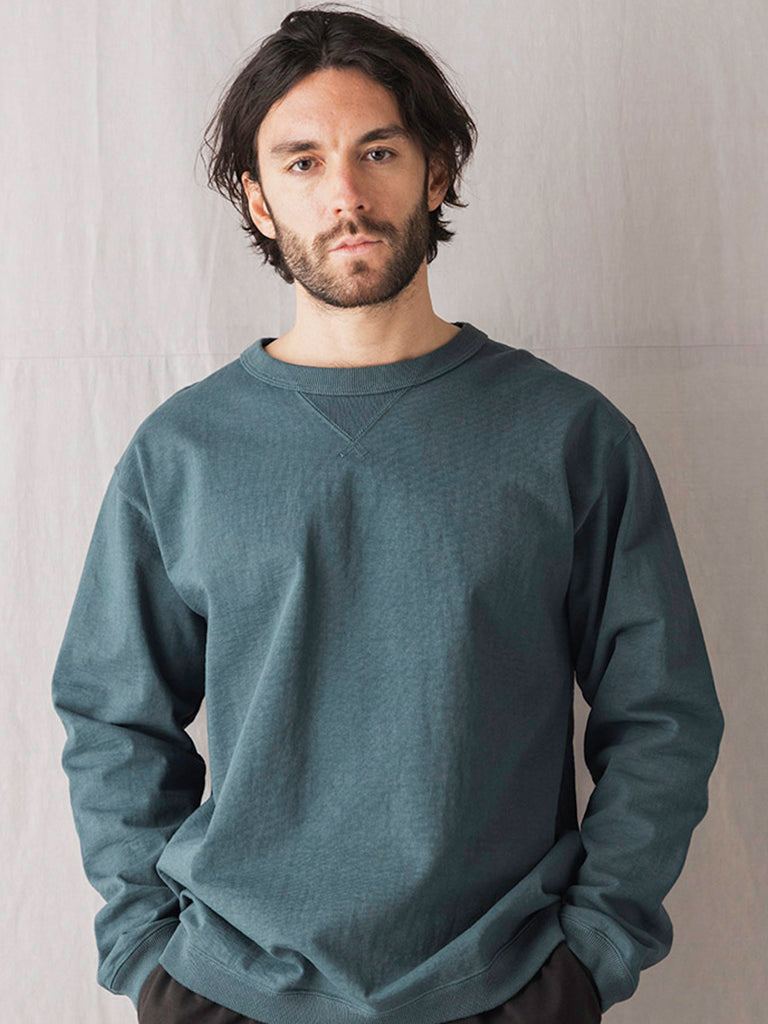 Dotsume Rib Long Sleeve Tee- Cloudy Green Jackman Tee Shirts