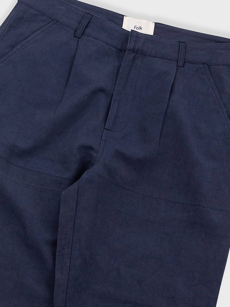 Signal Pant- Dark Navy Slub Linen Folk Pants