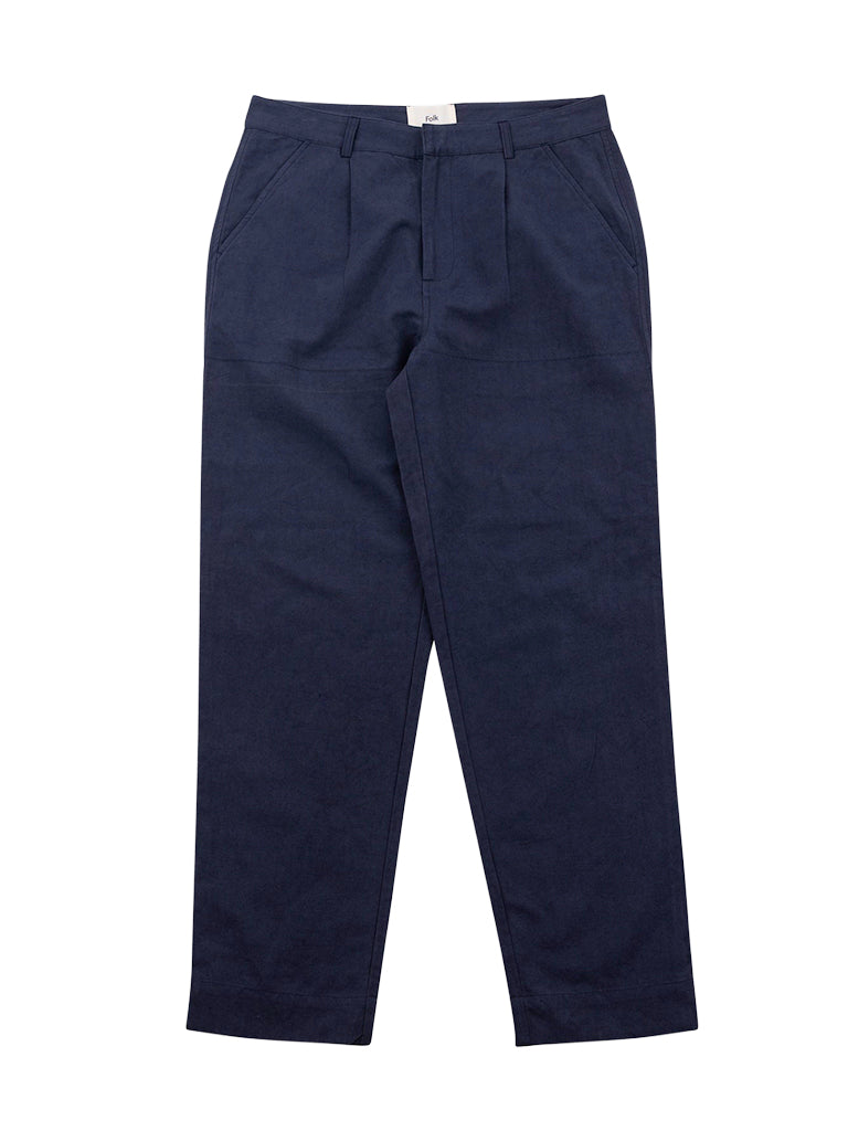 Signal Pant- Dark Navy Slub Linen Folk Pants