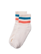 Retro Stripe Quarter Crew Sock- Tile/Coral American Trench