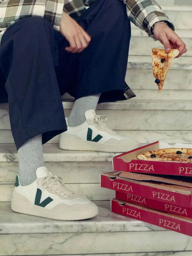 Veja | V-90 Leather- White/Cyprus – Eames NW