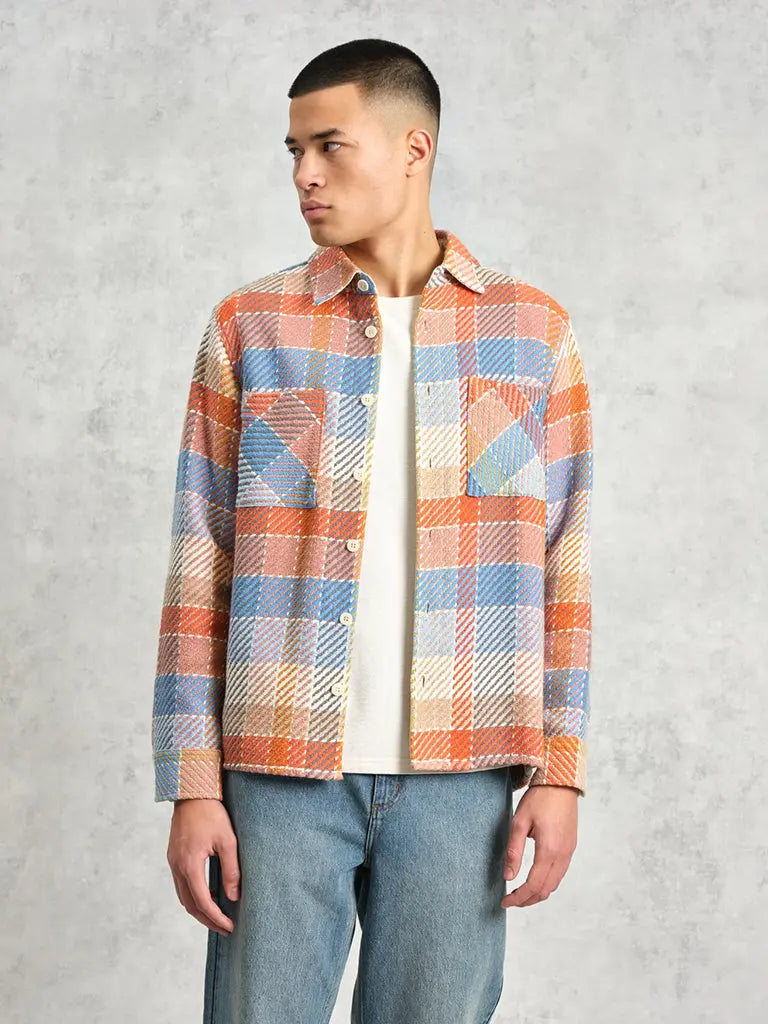 Whiting Shirt- Blue and Orange Pike Check Wax London