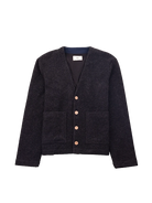 Pocket Cardigan- Charcoal Wool Folk Sweaters