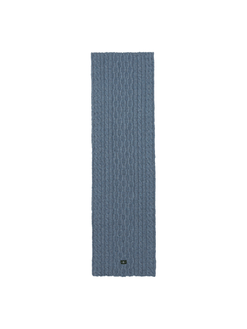 Cable Knit Wool Scarf- Sky