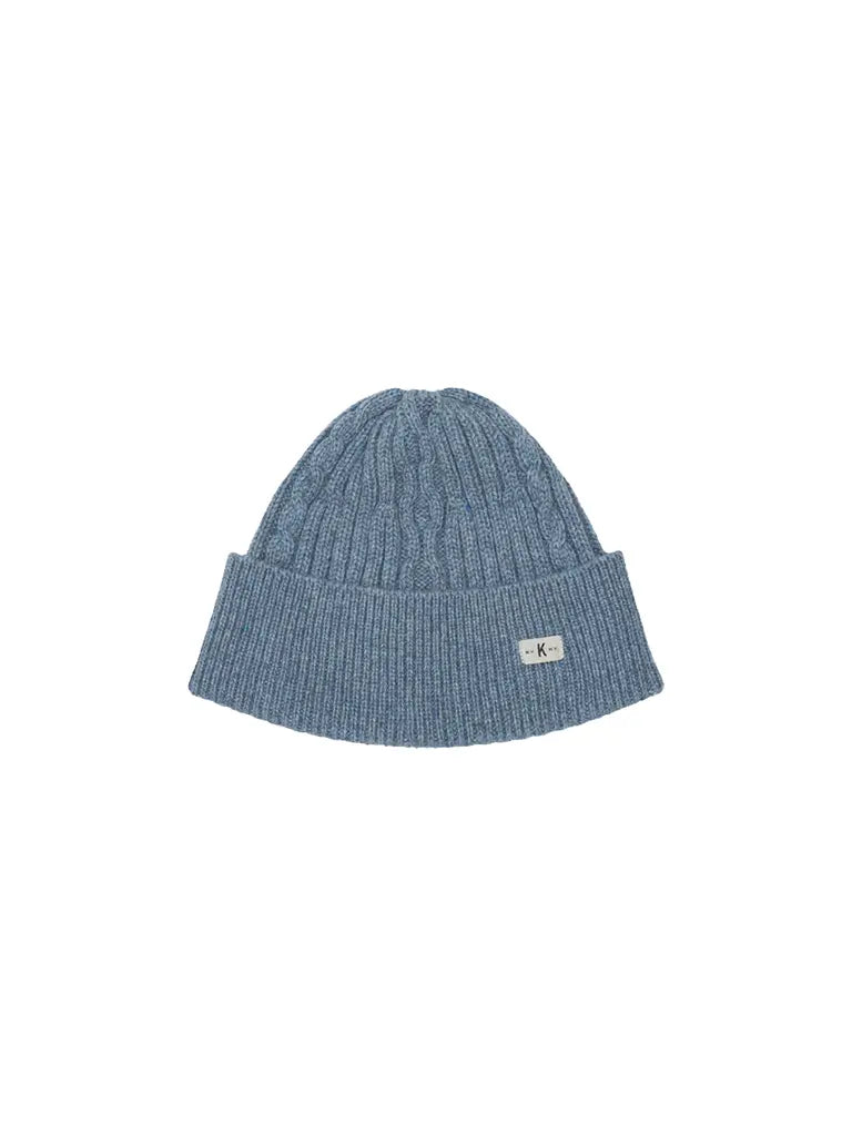 Cable Knit Wool Cap- Sky - Eames NW