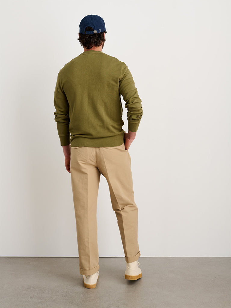 Garment Dyed Lightweight Pullover- Bay Leaf