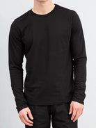 Supima L/S Crewneck Tee- Black - Eames NW