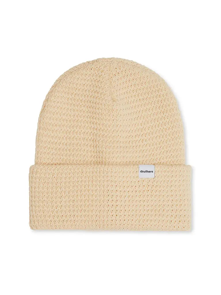 Organic Cotton Waffle Knit Beanie- Off White - Eames NW