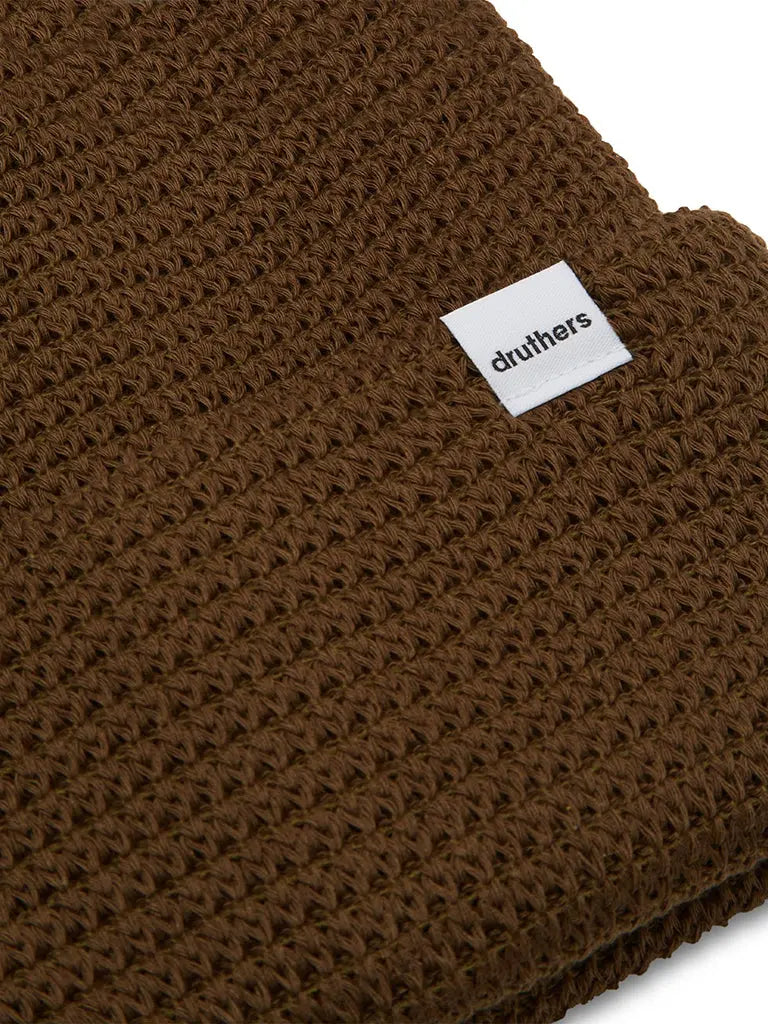 Organic Cotton Waffle Knit Beanie- Olive - Eames NW