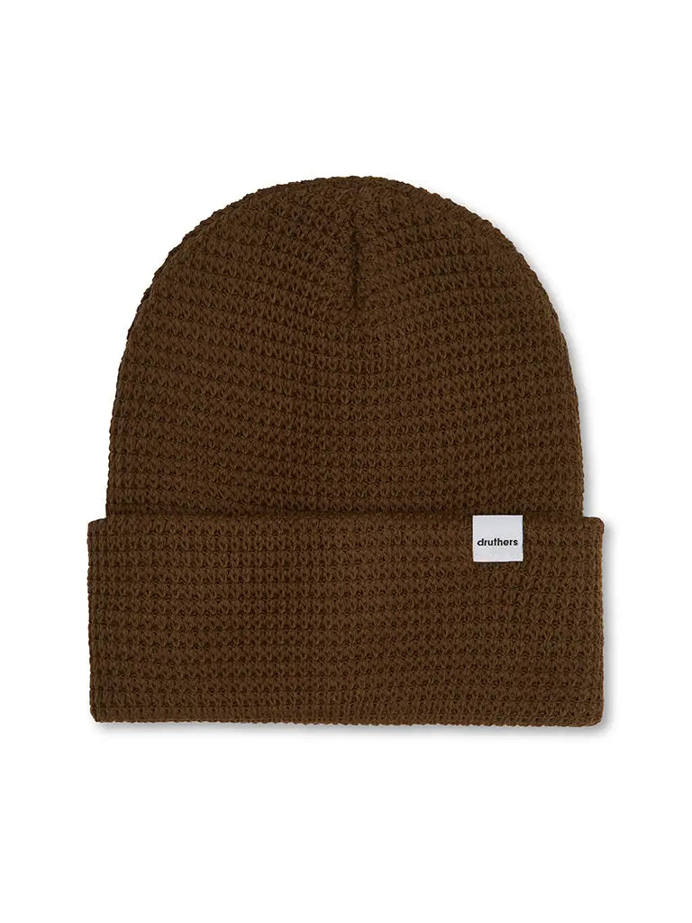 Organic Cotton Waffle Knit Beanie- Olive - Eames NW