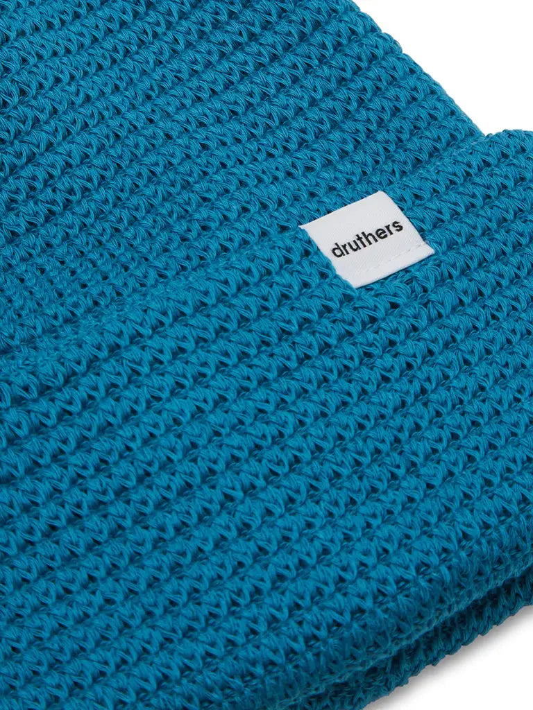 Organic Cotton Waffle Knit Beanie- Teal - Eames NW