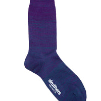 Organic Cotton Gradient Crew Sock - Purple/Navy