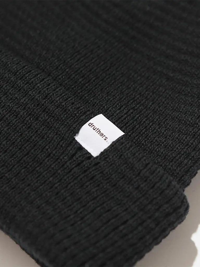 Organic Cotton Waffle Knit Beanie- Black - Eames NW