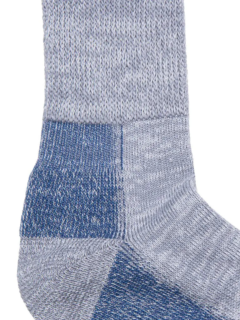 Organic Cotton Defender Crew Socks - Grey Blue