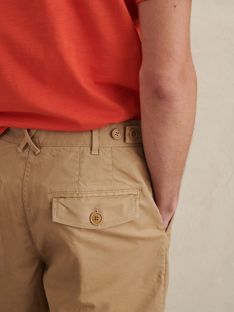 Flat Front Chino Shorts- Vintage Khaki