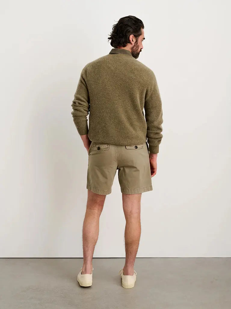 Flat Front Vintage Wash Short- Vintage Olive - Eames NW