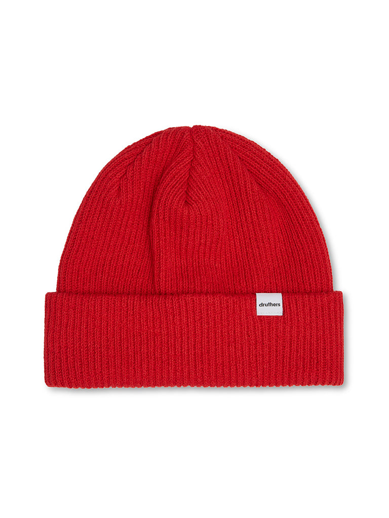 1 x 1 Ribbed Beanie- Red
