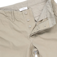 Classic Twill Button Fly Trouser- Khaki