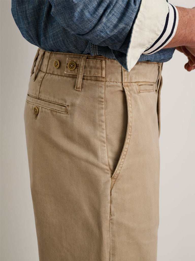 Straight Leg Pant in Vintage Wash- Faded Khaki